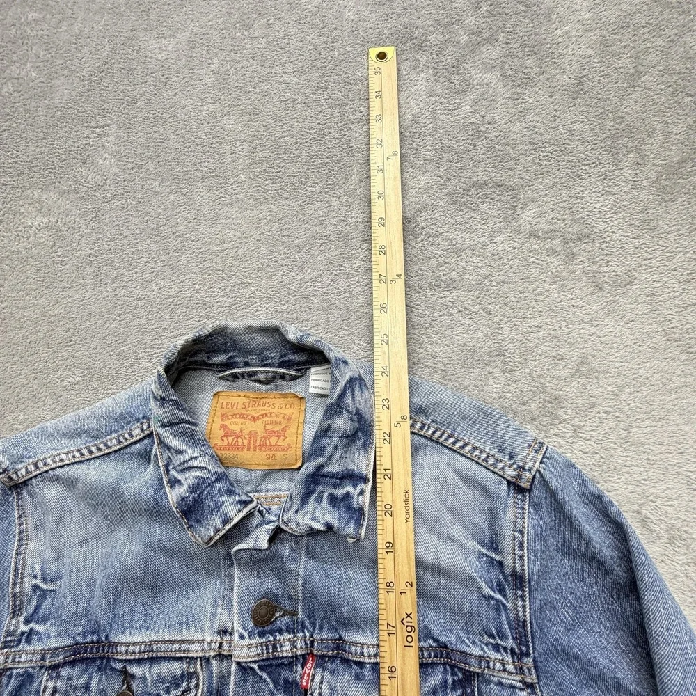 Levi Strauss & Co. Jacket Mens S Blue Denim Biker Collared Unlined Pockets